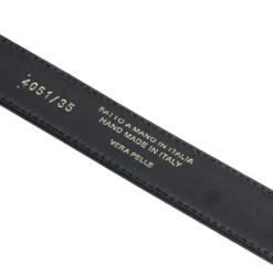 Cintura Uomo in Pelle di Vitello Spazzolato Blu 3,5cm - Made in Italy