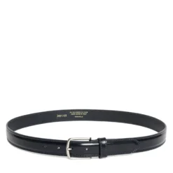 Cintura Uomo in Pelle di Vitello Spazzolato Blu 3,5cm - Made in Italy