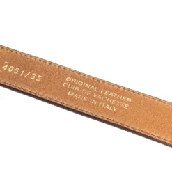 Cintura Uomo in Pelle di Vitello Spazzolato Miele 3,5cm - Made in Italy