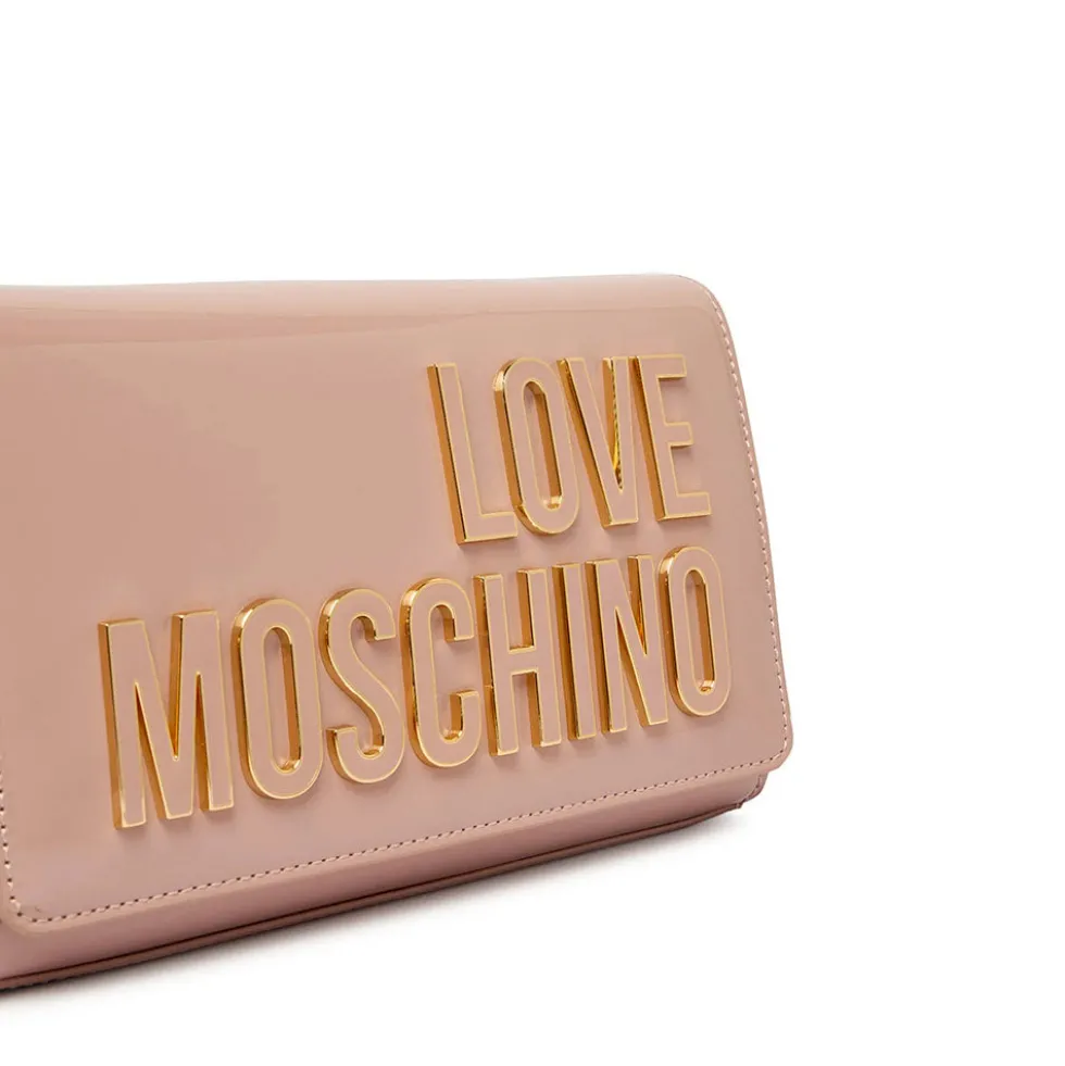 Clutch con Tracolla LOVE MOSCHINO in Vernice Rosa