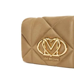 Clutch con Tracolla LOVE MOSCHINO in Tessuto Soft color Sabbia