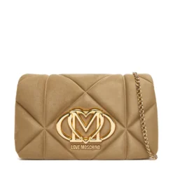 Clutch con Tracolla LOVE MOSCHINO in Tessuto Soft color Sabbia