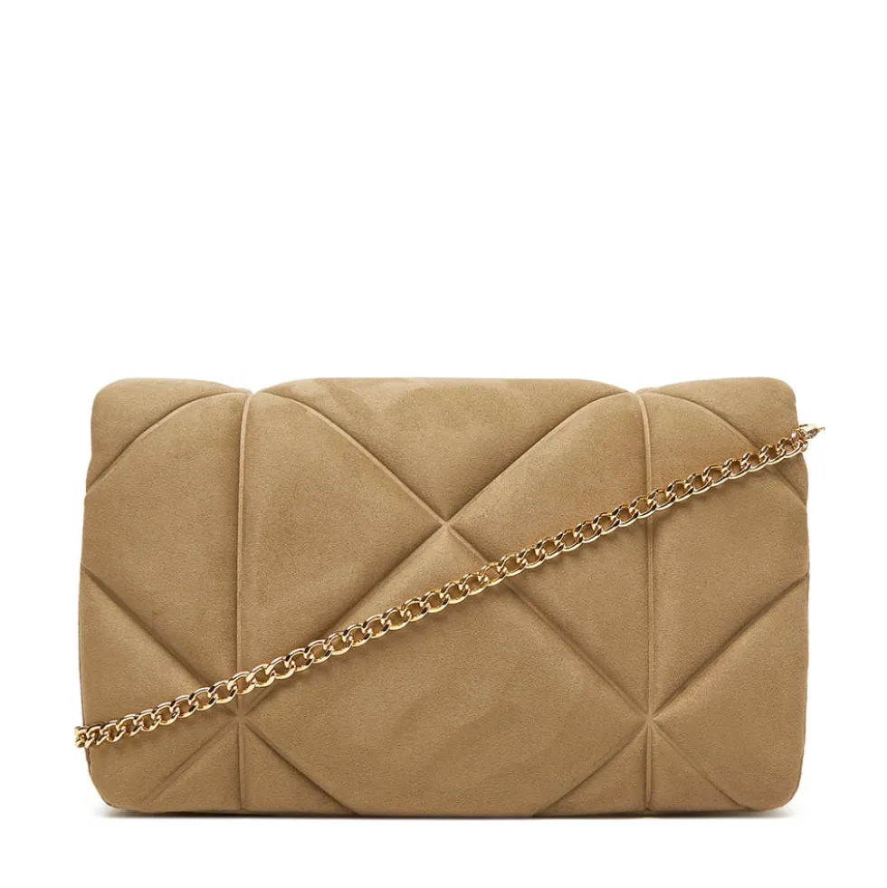 Clutch con Tracolla LOVE MOSCHINO in Tessuto Soft color Sabbia