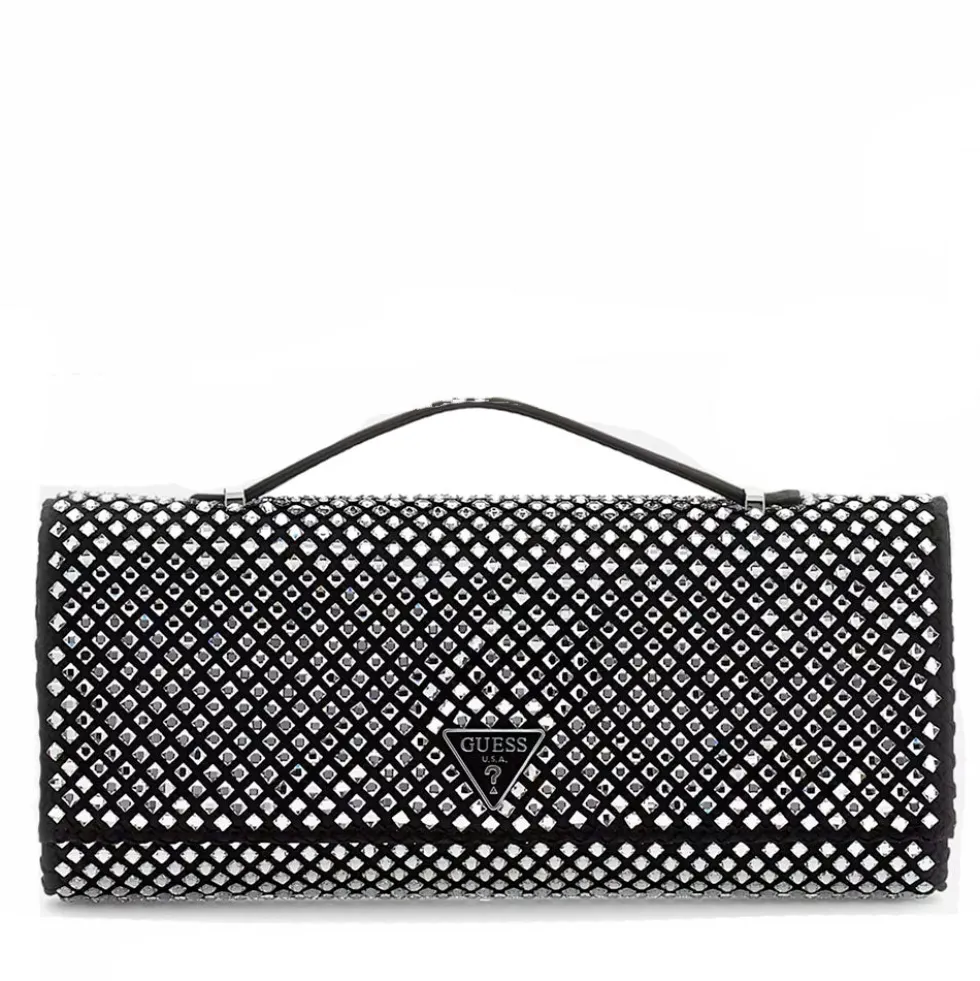 Clutch Donna a Mano con Tracolla GUESS Linea Tasmin colore Nero