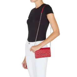 Clutch Donna con Tracolla in Catena ARMANI EXCHANGE colore Red Dahlia