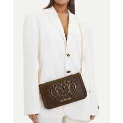 Clutch Donna con Tracolla LOVE MOSCHINO Testa di Moro con Maxi Logo