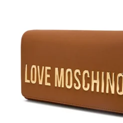 Clutch Donna con Tracolla LOVE MOSCHINO linea Smart Daily Bag Lettering Logo color Cuoio
