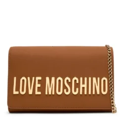 Clutch Donna con Tracolla LOVE MOSCHINO linea Smart Daily Bag Lettering Logo color Cuoio