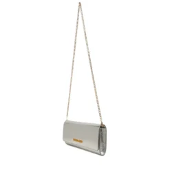Clutch Donna con Tracolla LOVE MOSCHINO effetto Metallizzato Argento