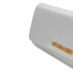 Clutch Donna con Tracolla LOVE MOSCHINO effetto Metallizzato Argento