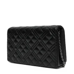 Clutch Donna con Tracolla LOVE MOSCHINO linea Shiny Quilted Nero e Nikel
