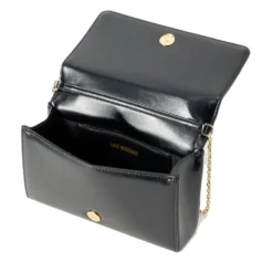 Clutch Donna con Tracolla LOVE MOSCHINO Nera con Logo Ricamato e Borchie