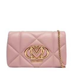Clutch Trapuntata con Tracolla LOVE MOSCHINO linea Embossed Rosa