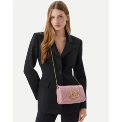 Clutch Trapuntata con Tracolla LOVE MOSCHINO linea Embossed Rosa