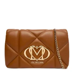 Clutch Trapuntata con Tracolla LOVE MOSCHINO linea Embossed color Cuoio
