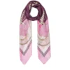 Foulard Donna 120 x 120 cm LIU JO in Tessuto Riciclato Rosa Stampa Nastri