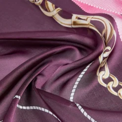 Foulard Donna 120 x 120 cm LIU JO in Tessuto Riciclato Rosa Stampa Nastri