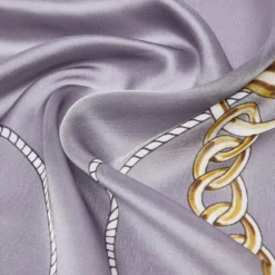 Foulard Donna 120 x 120 cm LIU JO in Tessuto Riciclato Nero Stampa Nastri
