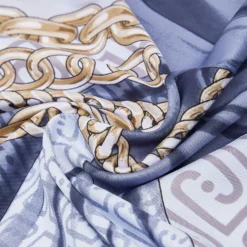 Foulard Donna 120 x 120 cm LIU JO in Tessuto stampa Fiocco Blu Scuro