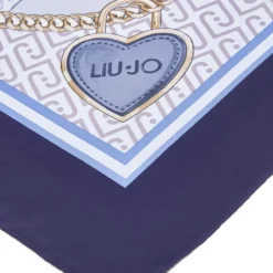 Foulard Donna 120 x 120 cm LIU JO in Tessuto stampa Fiocco Blu Scuro