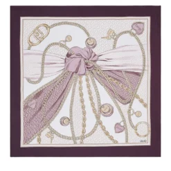 Foulard Donna 120 x 120 cm LIU JO in Tessuto stampa Fiocco Marrone