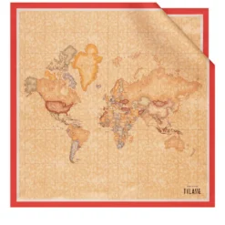 Foulard 90 x 90 cm 1A Classe Alviero Martini in Seta stampa Geo Classic e Rosso Papavero 3290