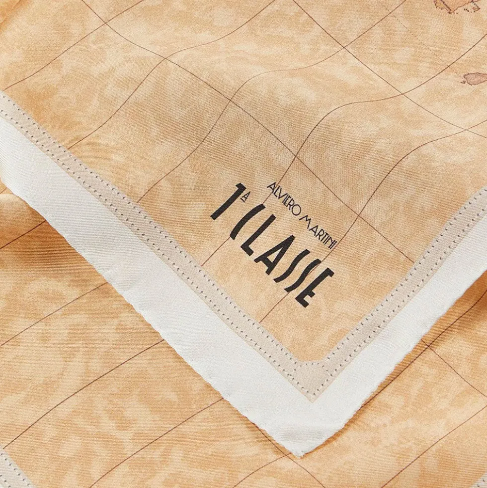 Foulard 70 x 70 cm 1A Classe Alviero Martini in Seta stampa Geo Classic e Bianco 3270