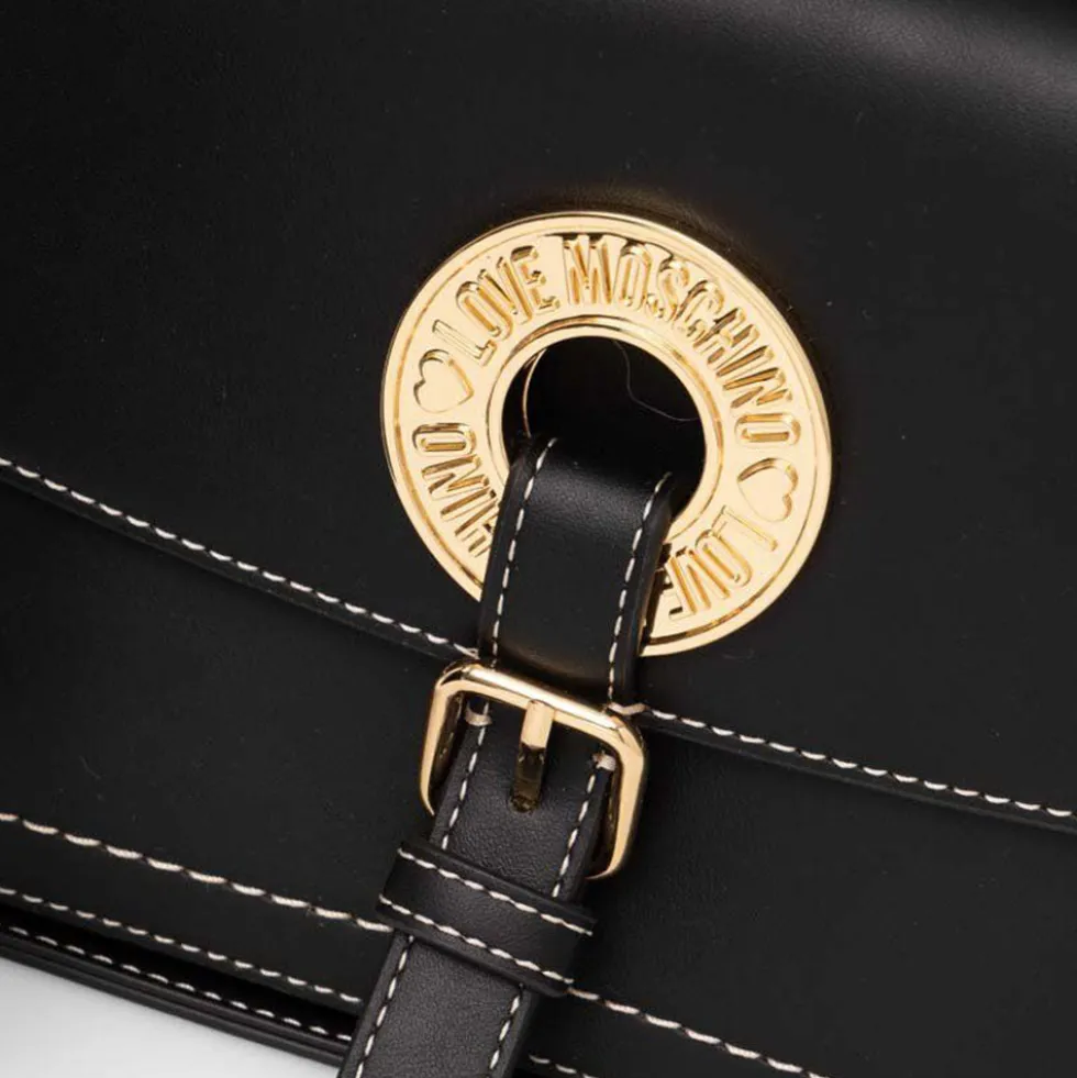 Hobo Bag a Spalla LOVE MOSCHINO linea Logo Eyelet Nera