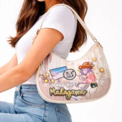 Hobo Bag Donna BRACCIALINI linea Cartoline stampa Madagascar