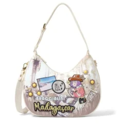 Hobo Bag Donna BRACCIALINI linea Cartoline stampa Madagascar