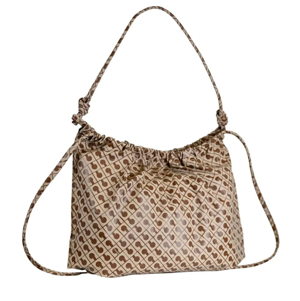 Hobo Bag Donna GHERARDINI in Tessuto Softy colore Tabacco - Burro