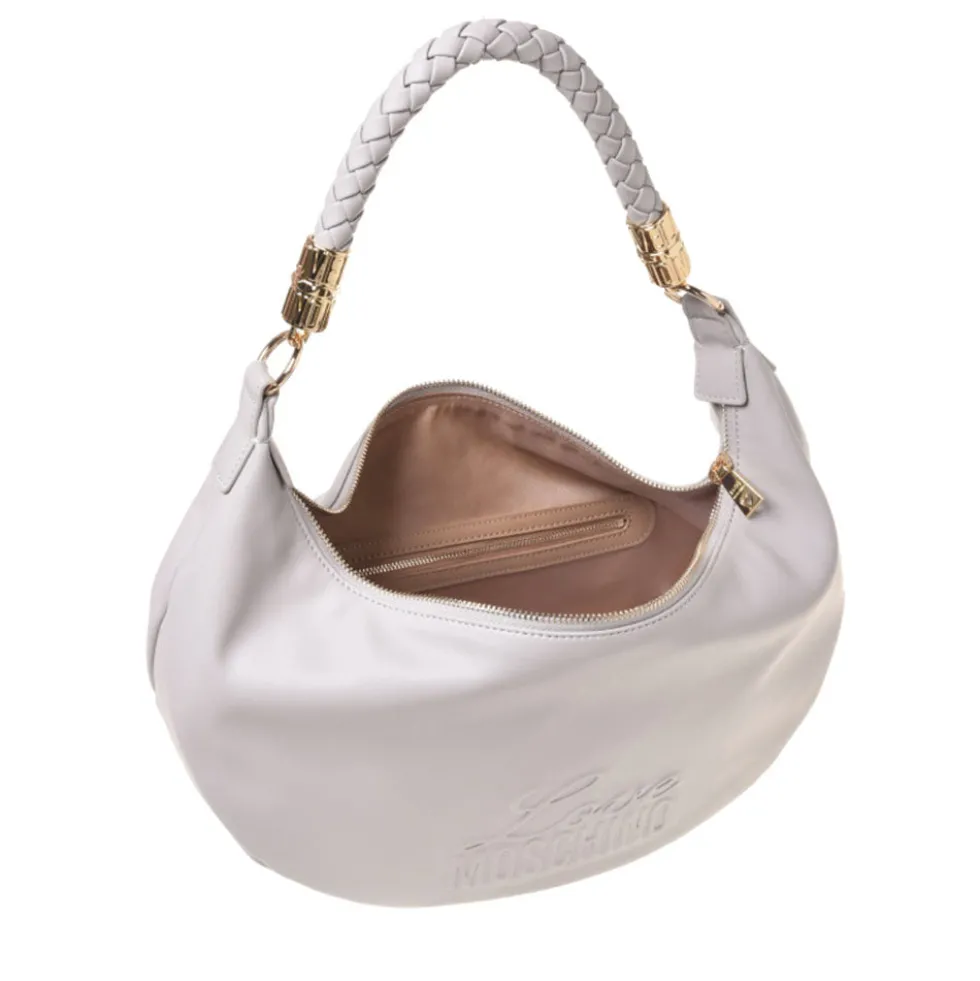 Hobo Bag Donna LOVE MOSCHINO in Ecopelle color Ghiaccio