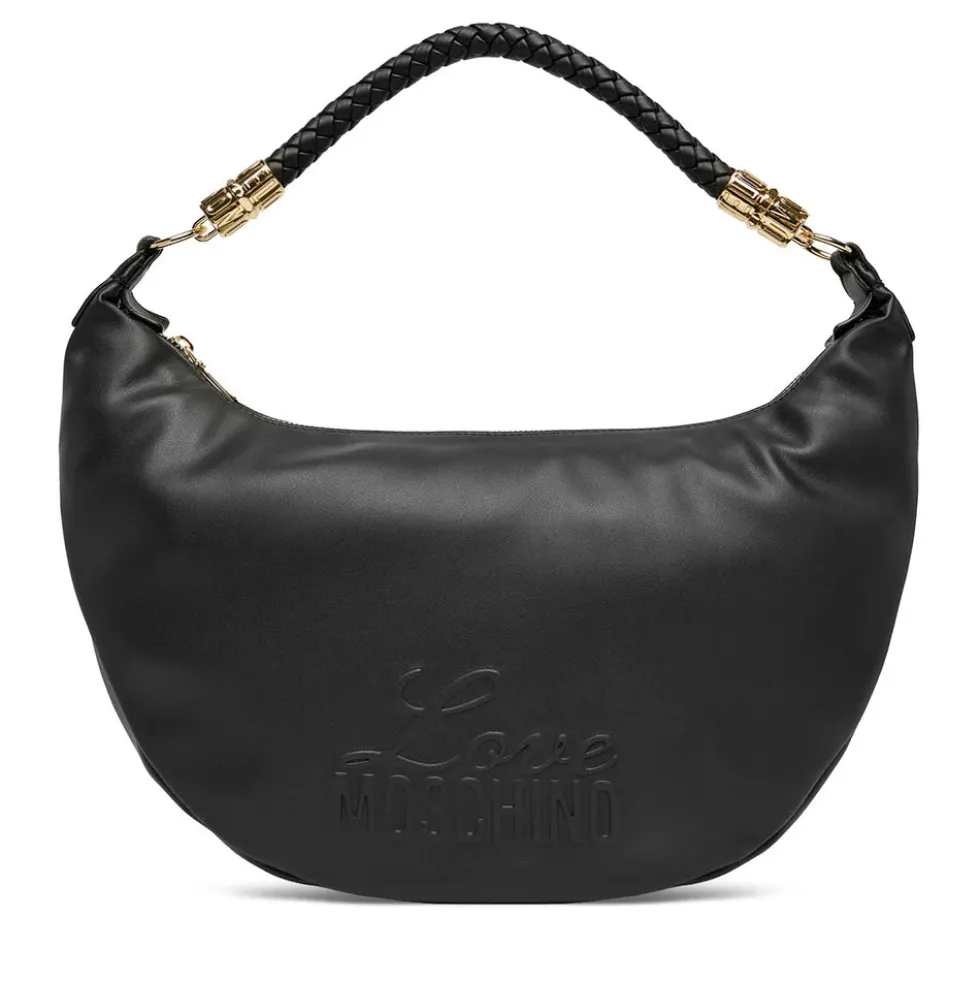 Hobo Bag Donna LOVE MOSCHINO in Ecopelle Nera