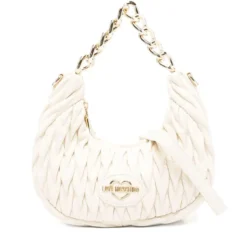 Hobo Bag Donna LOVE MOSCHINO Trapuntata Avorio
