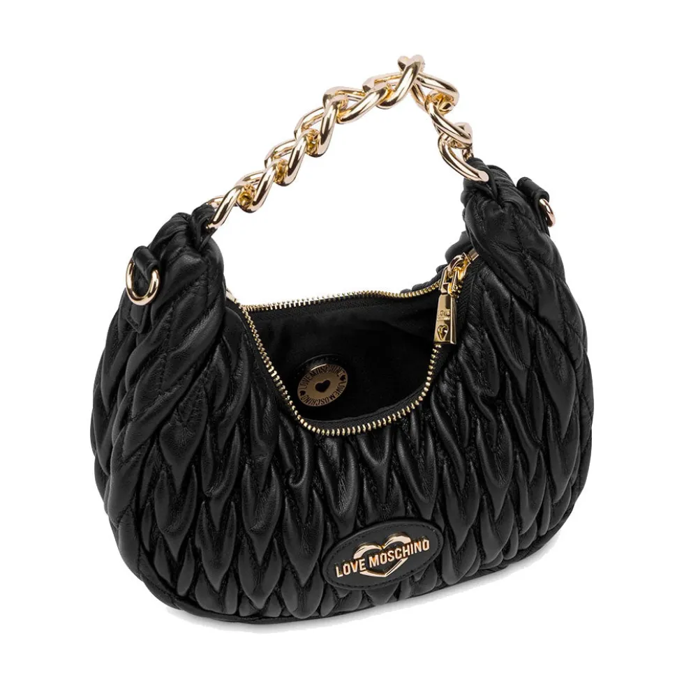 Hobo Bag Donna LOVE MOSCHINO Trapuntata Nera