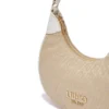 Hobo Bag Donna Small LIU JO in Tessuto Jacquard Beige con Logo All Over