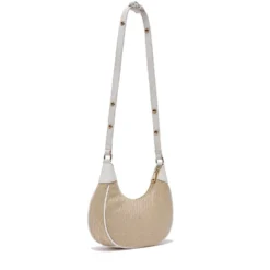 Hobo Bag Donna Small LIU JO in Tessuto Jacquard Beige con Logo All Over