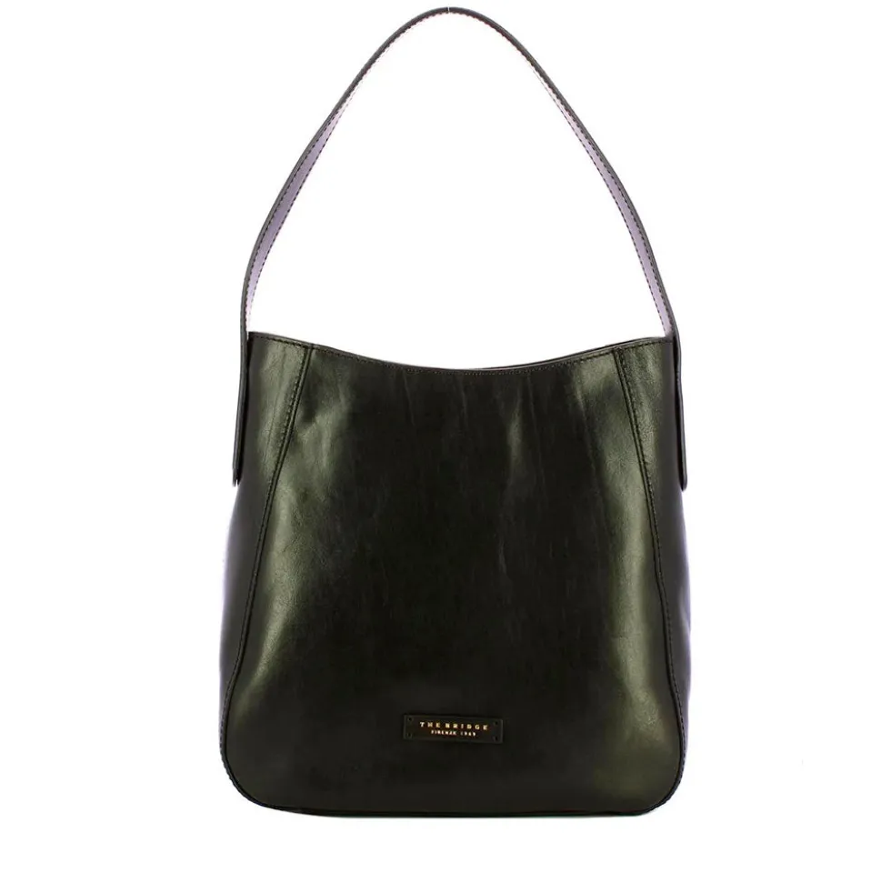 Hobo Bag Donna THE BRIDGE linea Maddalena in Pelle Nera