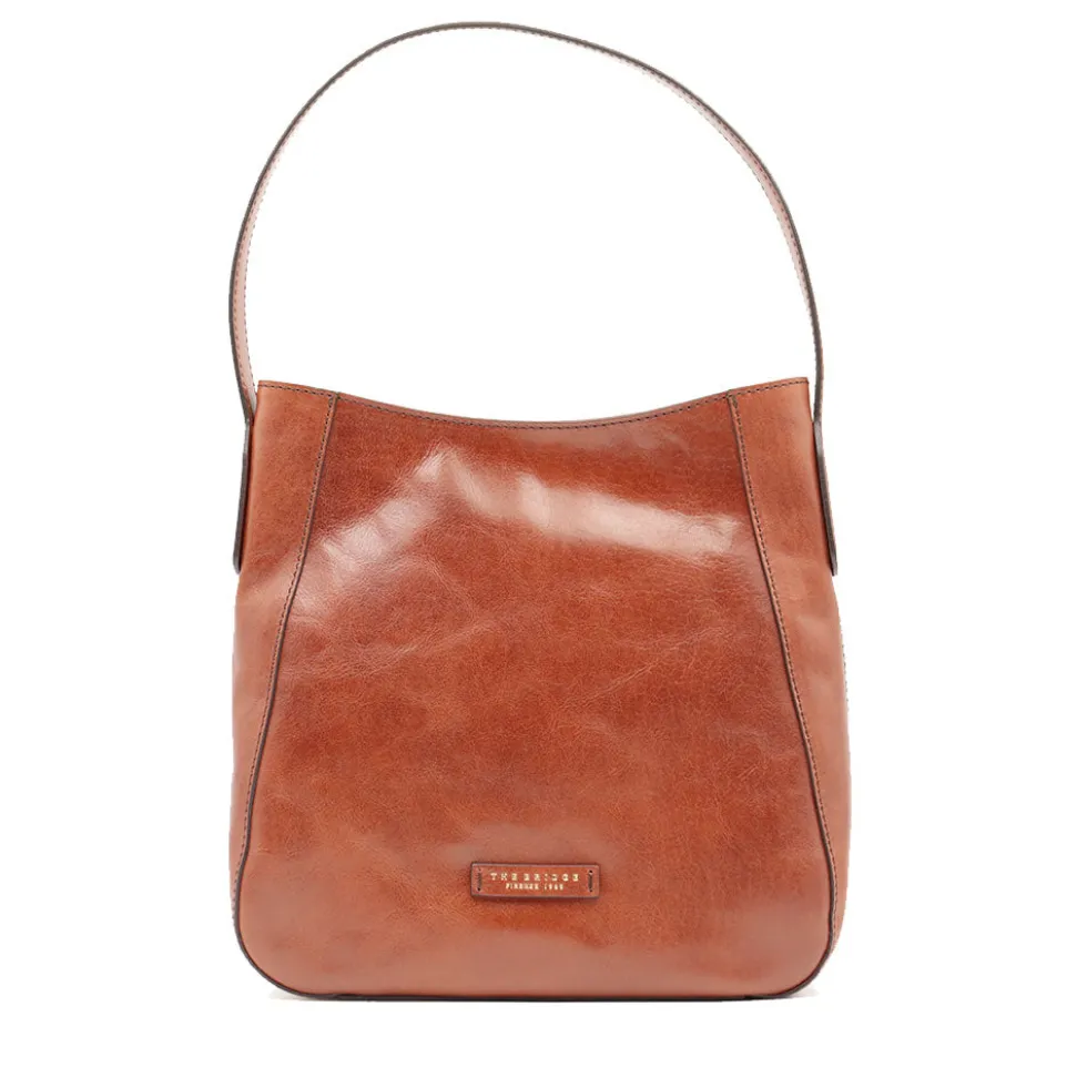 Hobo Bag Donna THE BRIDGE linea Maddalena in Pelle Marrone