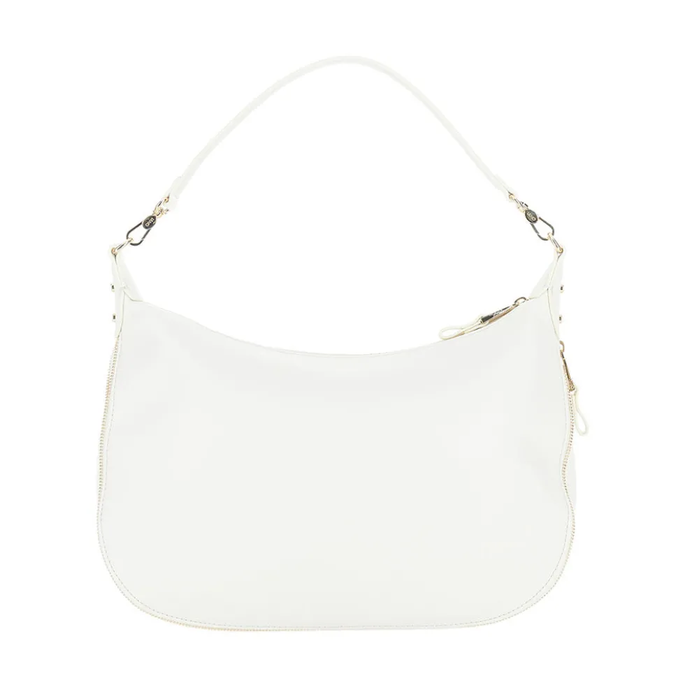 Hobo Bag Large con Tracolla LIU JO color Crema con Logo Laserato Monogram