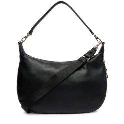 Hobo Bag Large con Tracolla LIU JO Nera con Logo Laserato Monogram