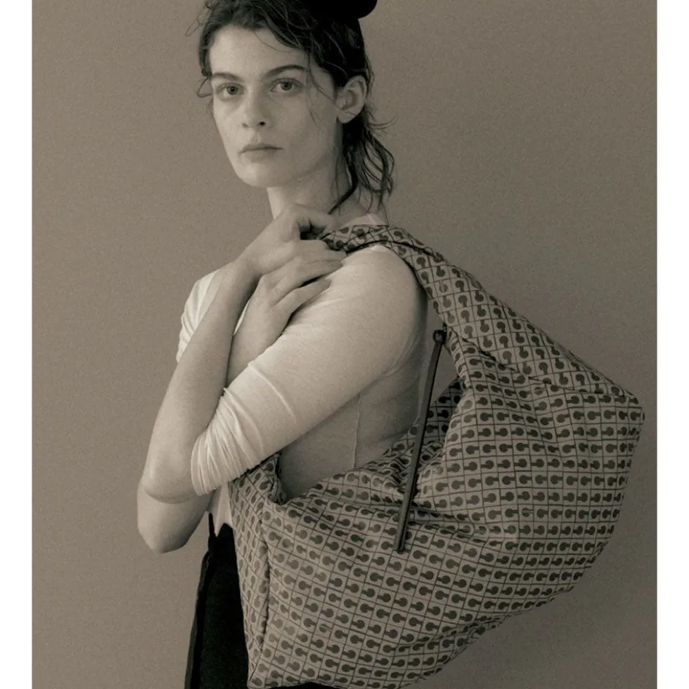 Hobo Bag Large GHERARDINI in Tessuto Softy color Creta