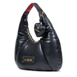 Hobo Bag LOVE MOSCHINO linea Puffy Logo Trapuntata Imbottita Nera