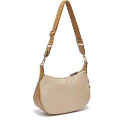 Hobo Bag Media con Tracolla LIU JO in Tessuto Jacquard Beige con Logo All Over