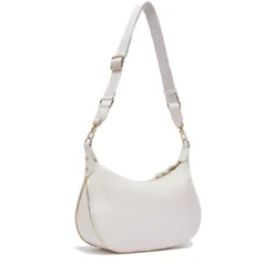 Hobo Bag Media con Tracolla LIU JO color Crema con Logo Laserato Monogram