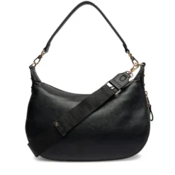 Hobo Bag Media con Tracolla LIU JO Nera con Logo Laserato Monogram