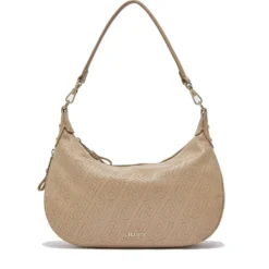 Hobo Bag Media con Tracolla LIU JO color Cammello con Logo Laserato Monogram