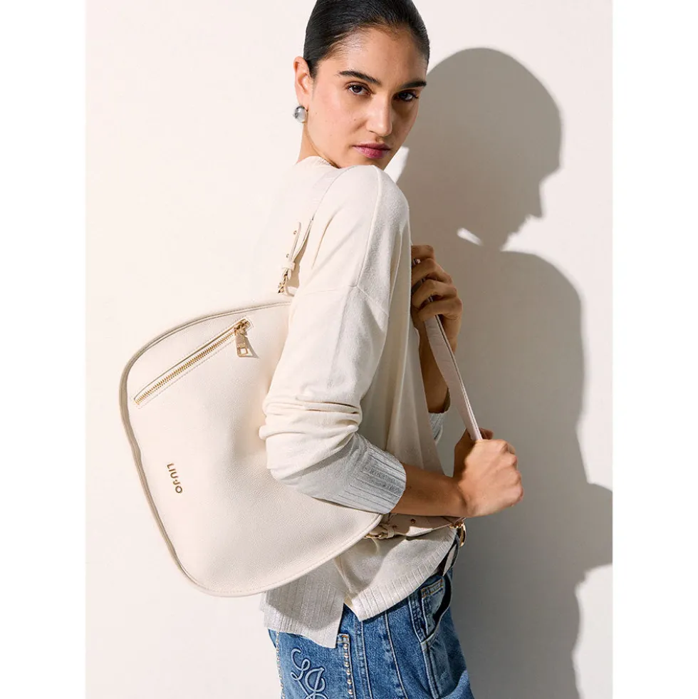 Hobo Bag Media Donna LIU JO Better stampa Bottalata color Crema