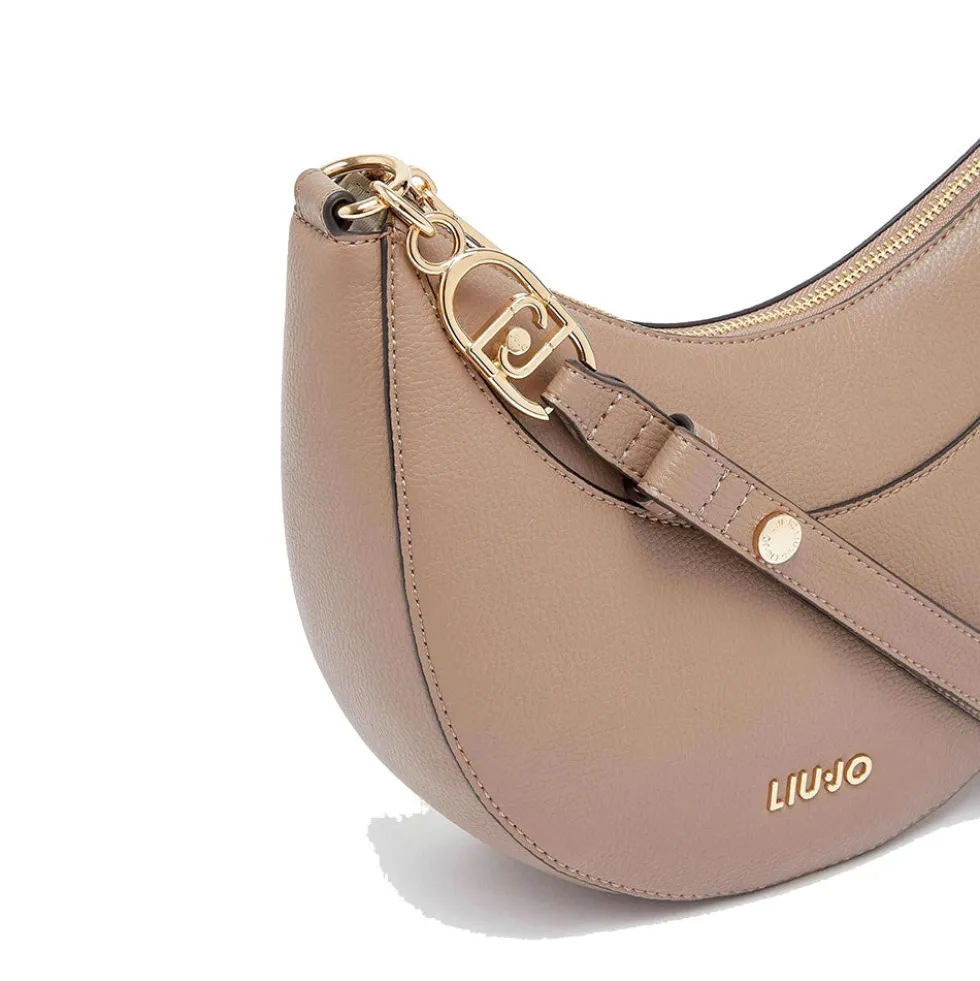 Hobo Bag Media Donna LIU JO stampa Bottalata color Mocha con Charm