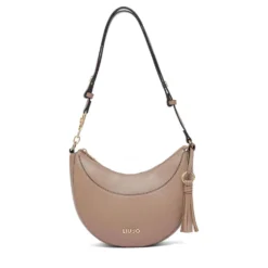 Hobo Bag Media Donna LIU JO stampa Bottalata color Mocha con Charm